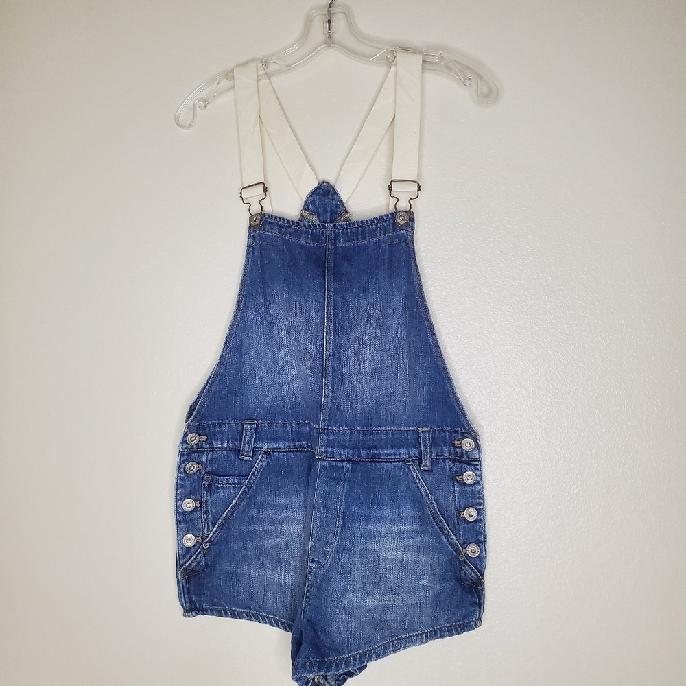 Free People Women's Denim Shorts Overalls Size 26 Blue